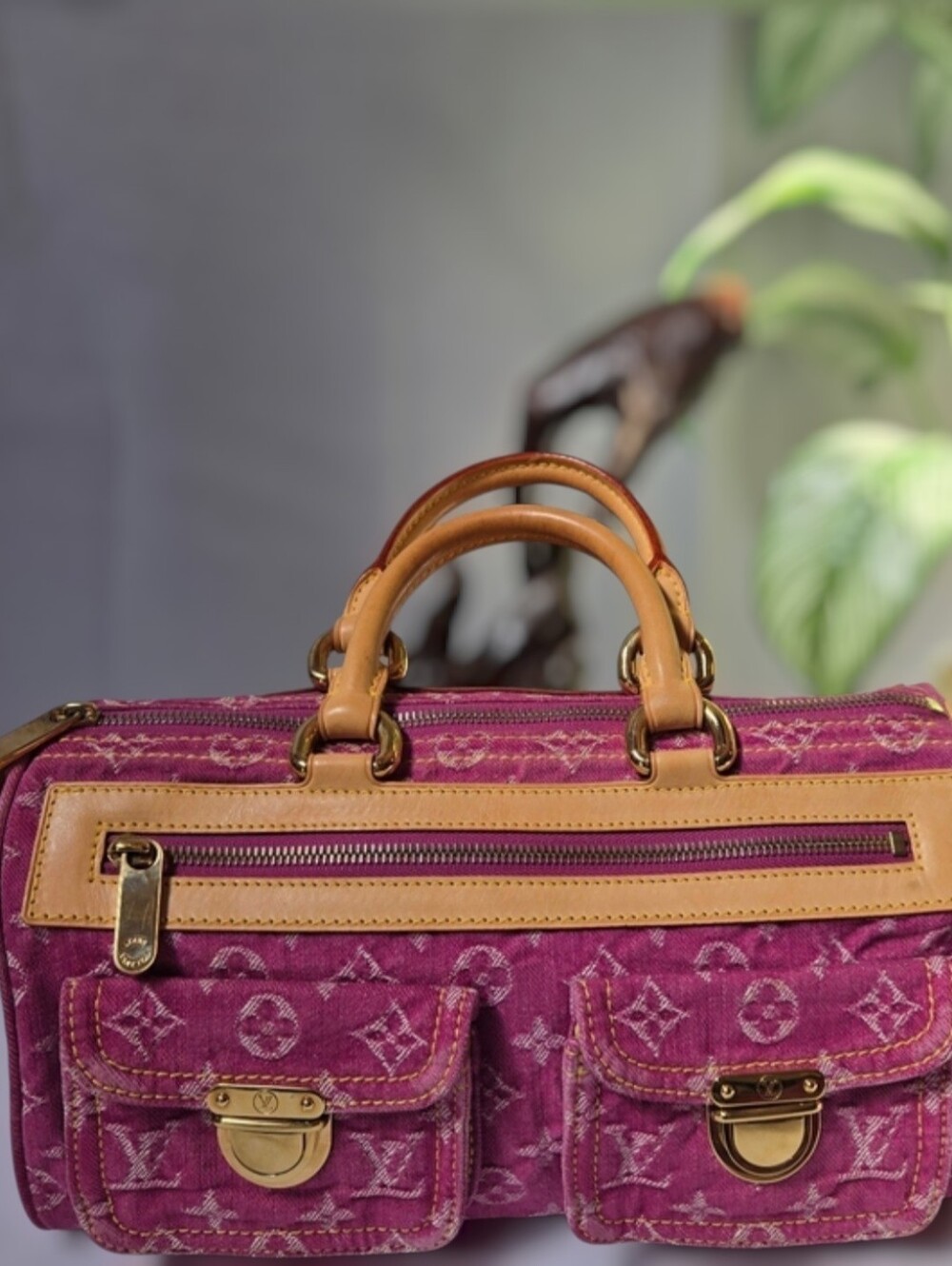 Louis Vuitton Neo Speedy M95214 Fuchsia Pink Monogram Denim Bag